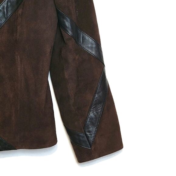 Nordstrom Studio 121 Brown Suede Leather Jacket Zip Front Long Sleeve Chic S - Picture 6 of 16